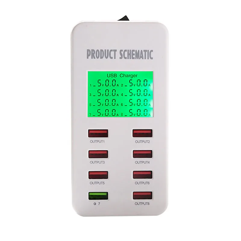 LCD Screen QC 3.0 Chip 8 USB Port Phone Desktop Charger Adapter Multi-port Smart Fast Charging For Tablets Mobile Phone
LCD Screen QC 3.0 Chip 8 USB Port Phone Desktop Charger Adapter Multi-port Smart Fast Charging For Tablets Mobile Phone