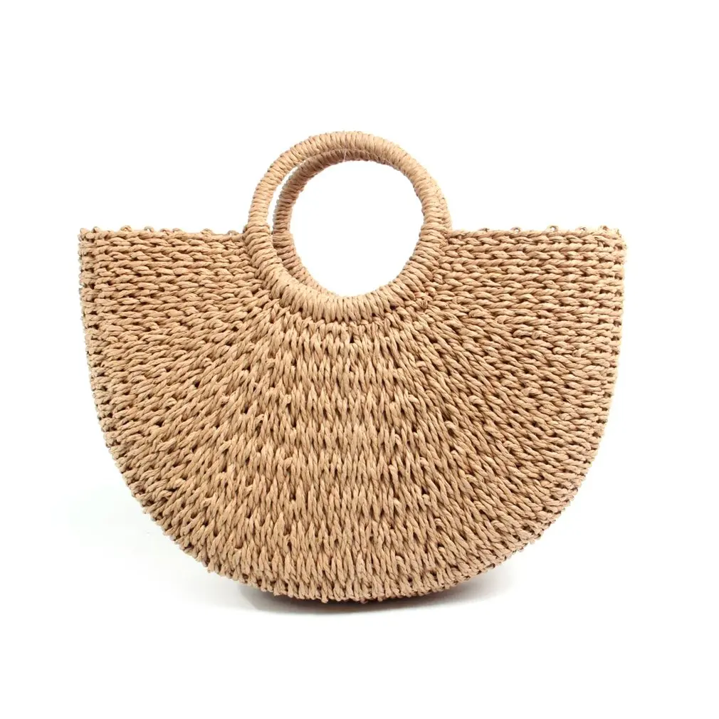 Fashion Summer Round Straw Bag Beach Rattan Woven Handbag Totes Ladies Knitted Messenger Beach Bags Female Moon Shaped Bag
Fashion Summer Round Straw Bag Beach Rattan Woven Handbag Totes Ladies Knitted Messenger Beach Bags Female Moon Shaped Bag