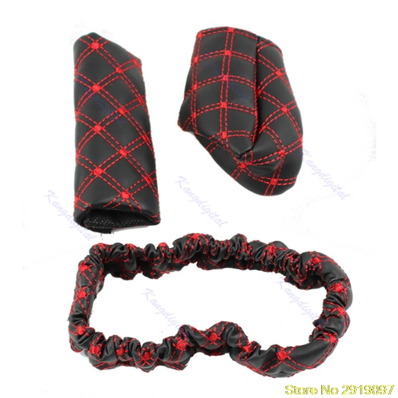New Arrive 3 in 1 Red Stitch Car Auto Gear Shift Knob Hand Brake Rearview Mirror Cover Set High Quality Drop Shipping Support
New Arrive 3 in 1 Red Stitch Car Auto Gear Shift Knob Hand Brake Rearview Mirror Cover Set High Quality Drop Shipping Support