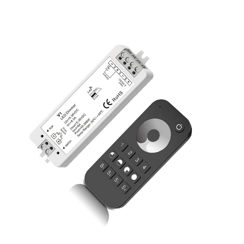 New Led Strip Dimmer 12V 4 zone RF Wireless remote RT6 Constant Voltage Receiver V1 Led 5050 3528 Single color Strip Dimmer
New Led Strip Dimmer 12V 4 zone RF Wireless remote RT6 Constant Voltage Receiver V1 Led 5050 3528 Single color Strip Dimmer