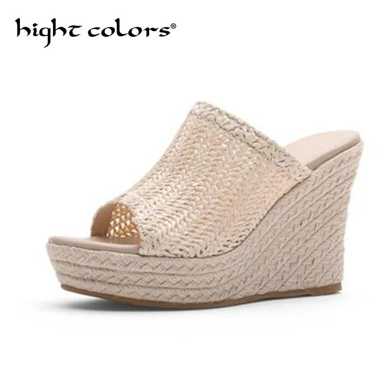 Summer Wedge Straw Slippers Platform High Heels Women Shoes Ladies Outside Beach Simple Sweet Slipper Flip Flop Sandals
Summer Wedge Straw Slippers Platform High Heels Women Shoes Ladies Outside Beach Simple Sweet Slipper Flip Flop Sandals