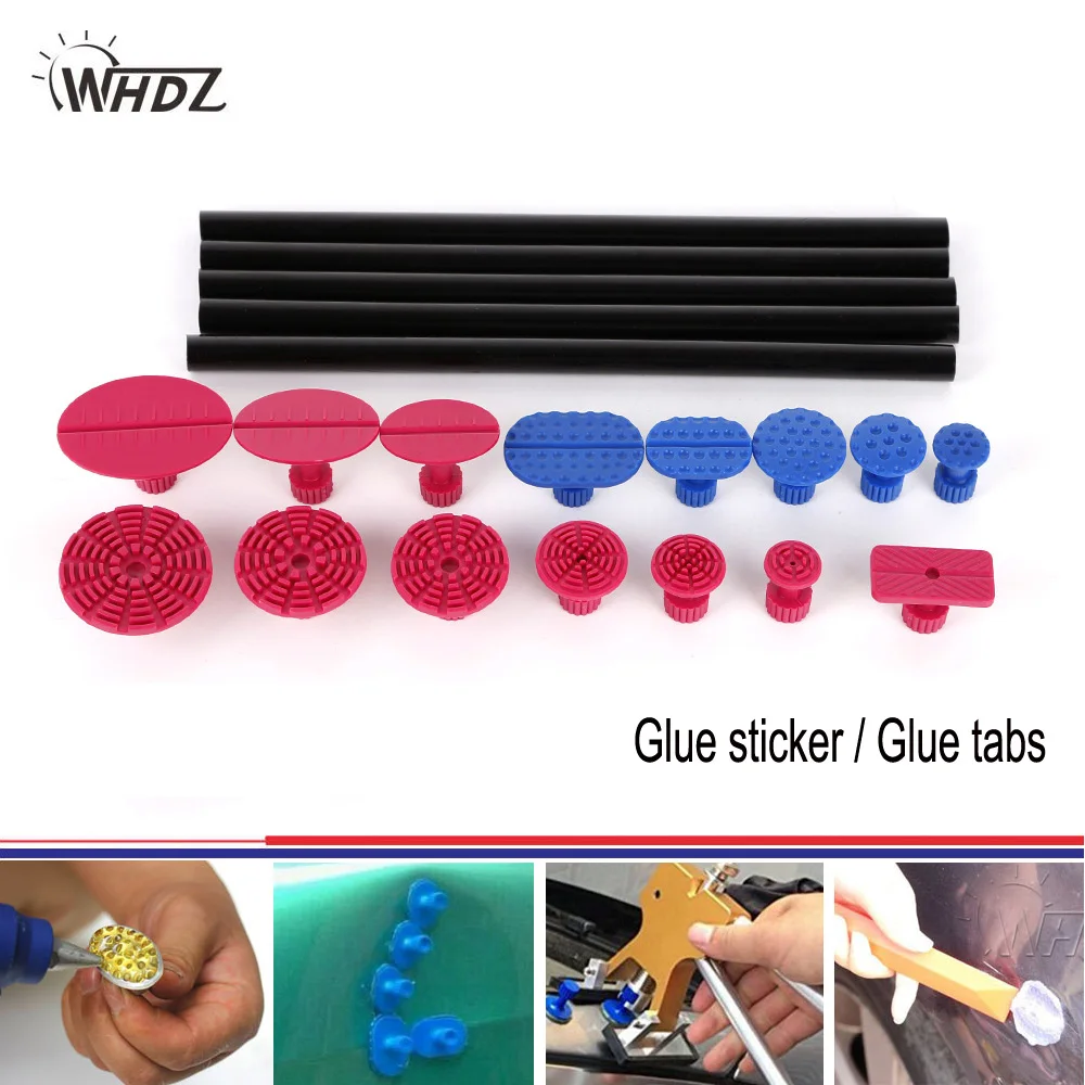 WHDZ 15 pieces Red Blue Glue Tabs Professional PDR Dent Tabs with 5 pcs Black Glue Sticks Paintless Dent Repair Hail Tool
WHDZ 15 pieces Red Blue Glue Tabs Professional PDR Dent Tabs with 5 pcs Black Glue Sticks Paintless Dent Repair Hail Tool