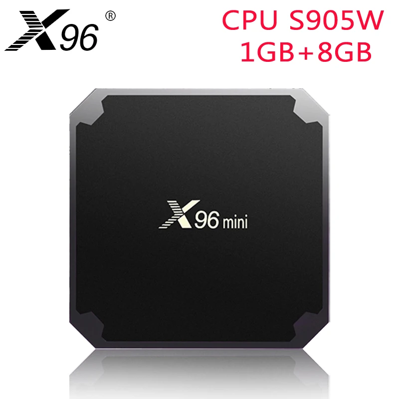 

X96mini Android 7.1 Smart TV BOX 1GB RAM 8GB ROM Amlogic S905W Quad Core H.265 4K 2.4G WiFi Set-top box+IR Cable x96 mini