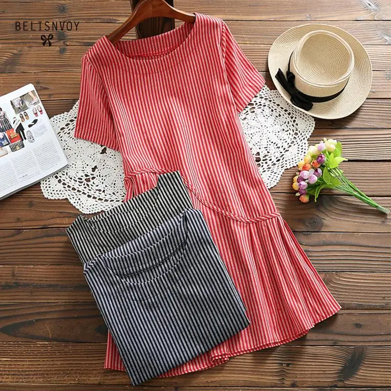 Mori Girl 2019 Summer Style Cotton Linen Dresses Women Striped Short Sleeve A-line Mini Dress Ladies Loose Casual Dress Vestidos
Mori Girl 2019 Summer Style Cotton Linen Dresses Women Striped Short Sleeve A-line Mini Dress Ladies Loose Casual Dress Vestidos