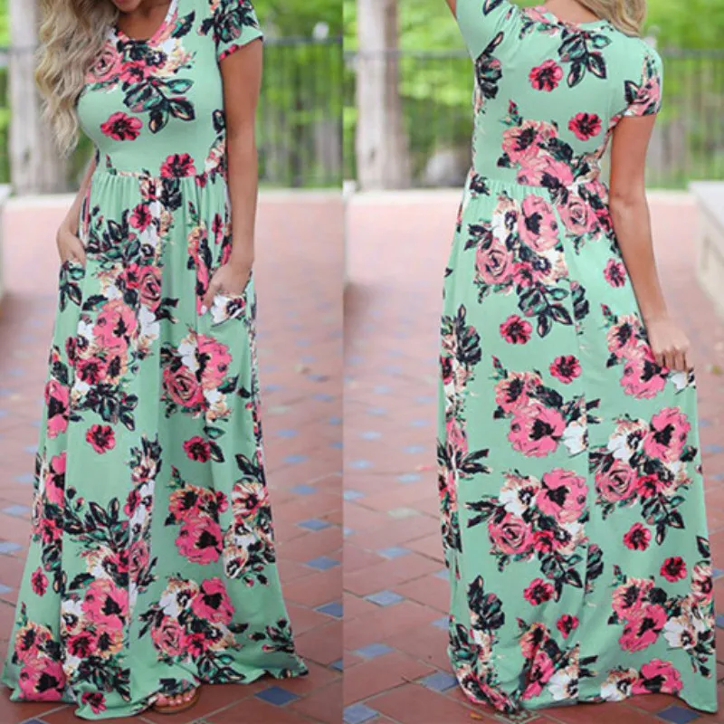 Pocket Tunic Maxi 2019 Summer Long Dress Floral Print Boho Beach Dress Women Evening Party Dress Sundress Vestidos De Festa XXL
Pocket Tunic Maxi 2019 Summer Long Dress Floral Print Boho Beach Dress Women Evening Party Dress Sundress Vestidos De Festa XXL