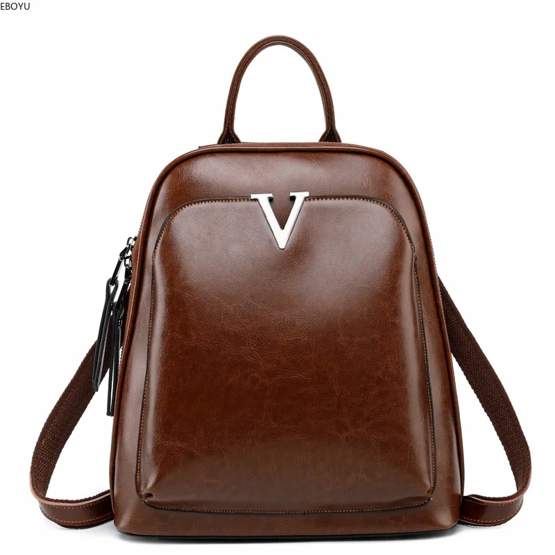 EBOYU Genuine Leather Women Backpack Purse Casual Shoulder Bag Ladies Rucksack Bag with Metal V Letter#2166
EBOYU Genuine Leather Women Backpack Purse Casual Shoulder Bag Ladies Rucksack Bag with Metal V Letter#2166