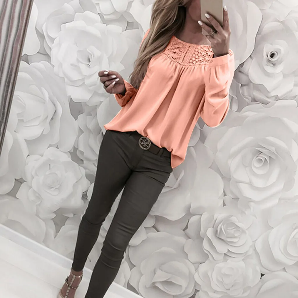 Elegant Pink lace blouse shirt Women Solid Lace Hollow Out embroidery feminine blouse Shirt Long Sleeve Tops Blouse female
Elegant Pink lace blouse shirt Women Solid Lace Hollow Out embroidery feminine blouse Shirt Long Sleeve Tops Blouse female