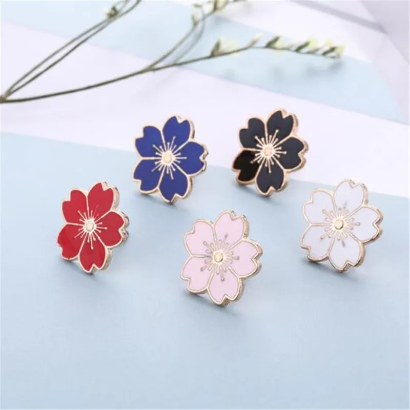 WKOUD 2019 sweet cherry blossom brooch Drip flower collar pin badges Clothing bags accessories Female | Украшения и аксессуары