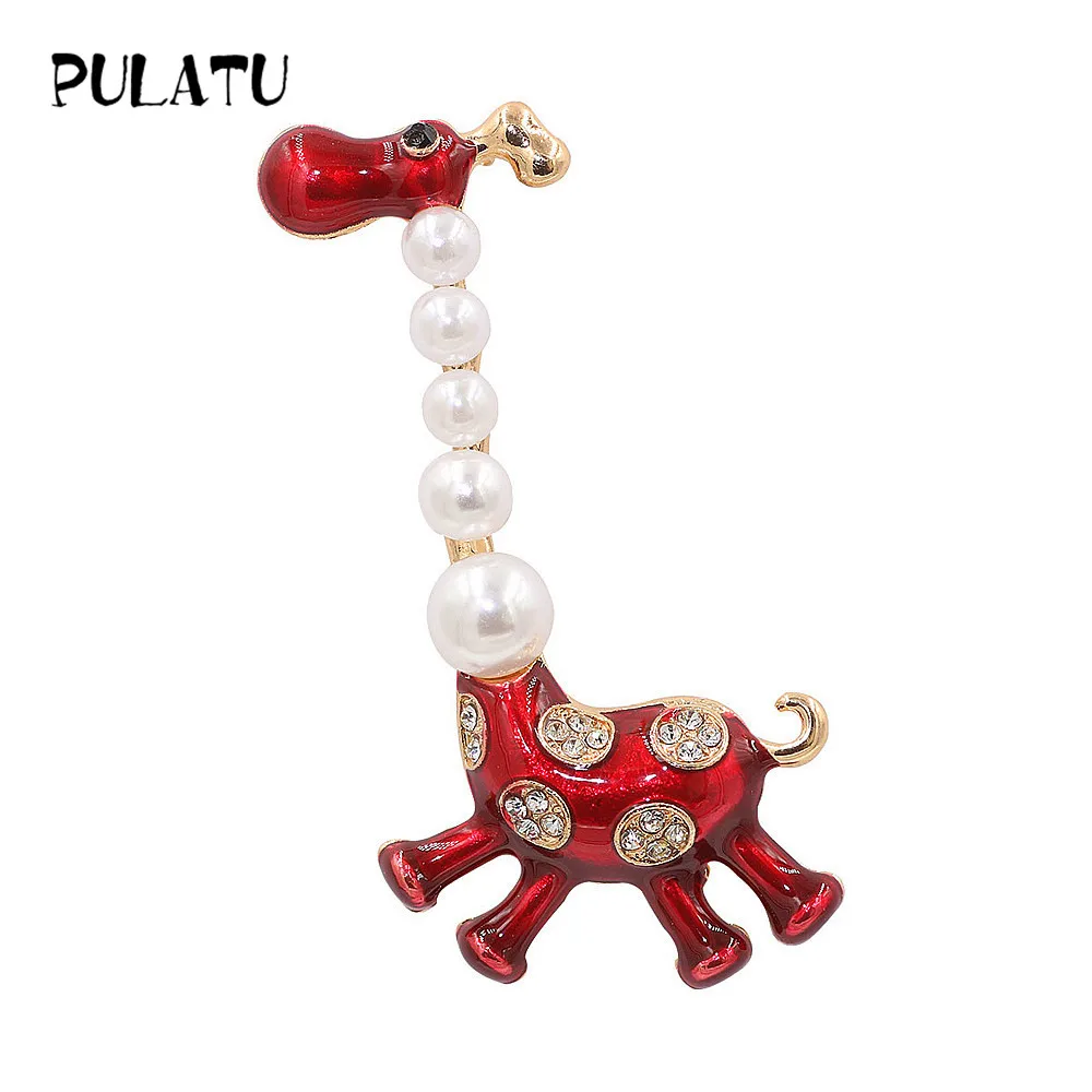 PULATU Red Enamel Cartoon Giraffe Brooches for Women High Quality Party Weddings Banquet Brooch Pins Coat Jewelry Accessories
PULATU Red Enamel Cartoon Giraffe Brooches for Women High Quality Party Weddings Banquet Brooch Pins Coat Jewelry Accessories