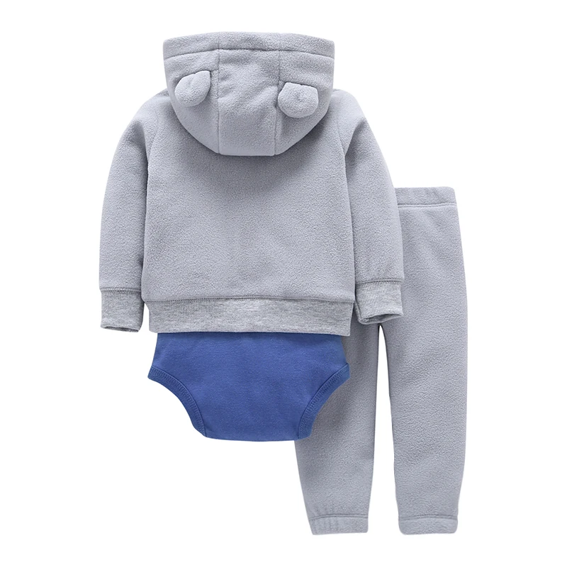 Sets 1 hooded zipper coat + pants + romper fashion cotton 2017 Baby Boy girl Clotheschildren boys cute Clothing free shipping 13