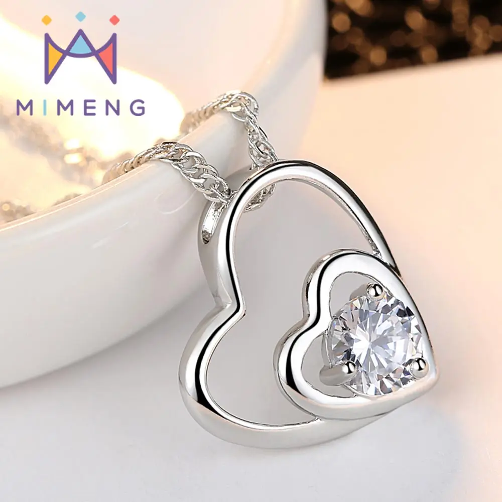 Necklace (pendant + with chain) classic heart-shaped Arrows affiliated CZ Double Heart Pendant Necklace
Necklace (pendant + with chain) classic heart-shaped Arrows affiliated CZ Double Heart Pendant Necklace