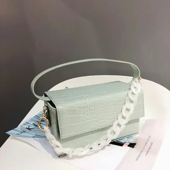 Fashion Crocodile Box Women Handbags Designer Acrylic Strap Ladies Hand Bag Luxury Pu Leather Female Small Shoulder Bag 2019 Sac 
Fashion Crocodile Box Women Handbags Designer Acrylic Strap Ladies Hand Bag Luxury Pu Leather Female Small Shoulder Bag 2019 Sac