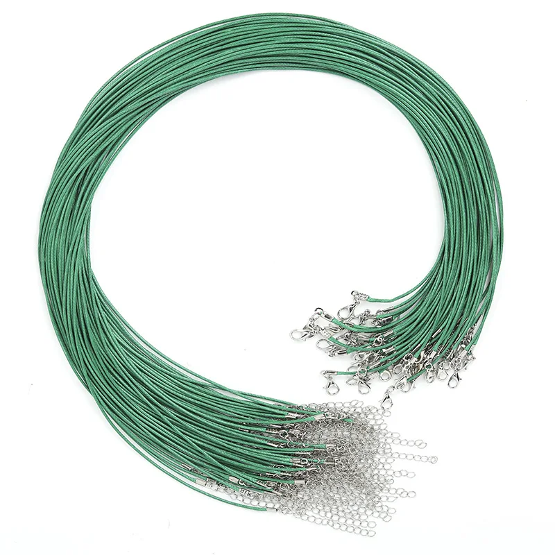 LanLi 50pcs/100pcs 1.5/2.0mm green polyester silk Wax Line Necklace Pendant Charms Cord Beads String Lobster Clasp Strap
LanLi 50pcs/100pcs 1.5/2.0mm green polyester silk Wax Line Necklace Pendant Charms Cord Beads String Lobster Clasp Strap