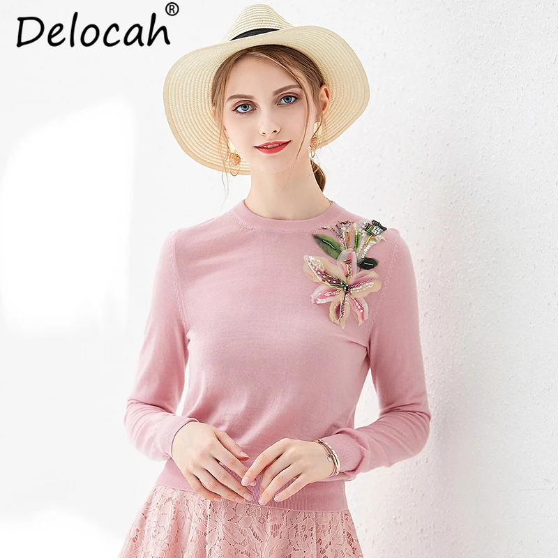Delocah 2019 Women Spring Knitted T-shirt Runway Fashion Casual Long Sleeve Asymmetrical Sequined Elegant Pink Elastica cardigan
Delocah 2019 Women Spring Knitted T-shirt Runway Fashion Casual Long Sleeve Asymmetrical Sequined Elegant Pink Elastica cardigan