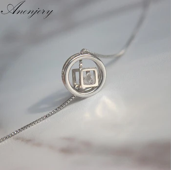 Anenjery Silver Color Necklace Crystal Cube Circle Clavicle Necklace For Women Choker Collar kolye S-N219
Anenjery Silver Color Necklace Crystal Cube Circle Clavicle Necklace For Women Choker Collar kolye S-N219