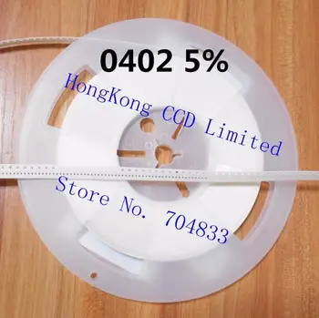 10000pcs/lot 0402 5% SMD Resistor 0402 0R 33R 75R 100R 330R 1.8K 10K 20K 27K 30K 47K 100K 5% 0402 chip fixed resistor in reel
10000pcs/lot 0402 5% SMD Resistor 0402 0R 33R 75R 100R 330R 1.8K 10K 20K 27K 30K 47K 100K 5% 0402 chip fixed resistor in reel