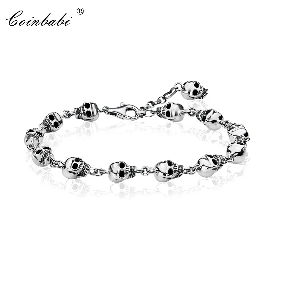 Bracelets Blackened Skull Link Chain 925 Sterling Silver Fashion Jewelry For Women Men Vintage Rebel Gift Thomas Club Bracelet
Bracelets Blackened Skull Link Chain 925 Sterling Silver Fashion Jewelry For Women Men Vintage Rebel Gift Thomas Club Bracelet
