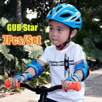 

7pcs One set GUB Star Cycling kids Folding Children Bicycle Scooter Helmet BMX Skate Fixed Safe Cap boy girls 47-52cm bike