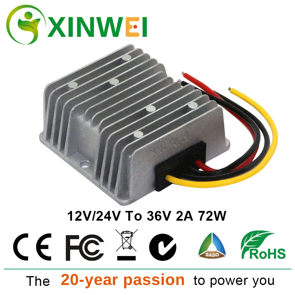 XINWEI 12V 24V To 36V 2A DC DC Converter Step Up Aluminum Non-isolated BUCK Waterproof For Fan & Lights Power Converter Supply
XINWEI 12V 24V To 36V 2A DC DC Converter Step Up Aluminum Non-isolated BUCK Waterproof For Fan & Lights Power Converter Supply