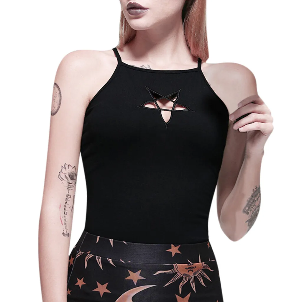 Women Blouses Sexy 2019 New Gothic Punk Bodysuit Star Hollow Out Sleeveless Camisole Blouse Shirt Top Off Shoulder Tops
Women Blouses Sexy 2019 New Gothic Punk Bodysuit Star Hollow Out Sleeveless Camisole Blouse Shirt Top Off Shoulder Tops