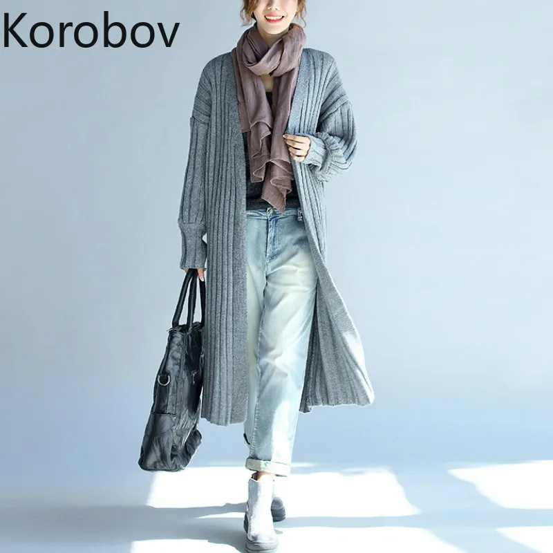 Korobov New Women Oversize Sweaters Korean Long Ruway Sweaters Long Sleeve Solid Knitted Fenale Cardigans Outwear Tops 78641
Korobov New Women Oversize Sweaters Korean Long Ruway Sweaters Long Sleeve Solid Knitted Fenale Cardigans Outwear Tops 78641