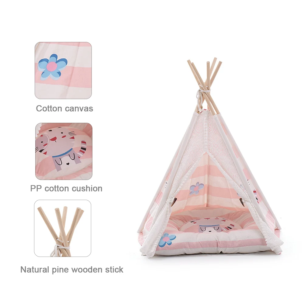 Durable Breathable Pet Dog Cat Mat Bed Teepee Tent Dog Tent Simple Native Beds Pet Teepee Tent House With Cushion
Durable Breathable Pet Dog Cat Mat Bed Teepee Tent Dog Tent Simple Native Beds Pet Teepee Tent House With Cushion