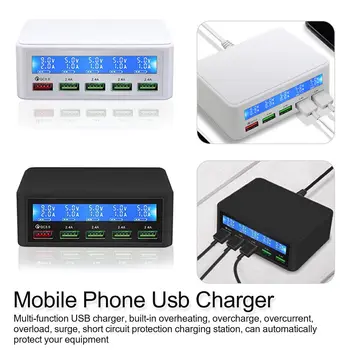 Fast Charge 3.0 5-Port USB Charger Adapter with HD LCD Display USB charger hub for Mobile Phone Tablet Charger Plug
Fast Charge 3.0 5-Port USB Charger Adapter with HD LCD Display USB charger hub for Mobile Phone Tablet Charger Plug