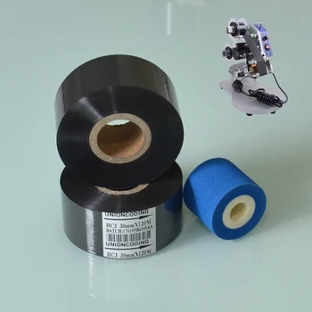 Black Width 30mm length 120m hot ribbon for packing bags
Black Width 30mm length 120m hot ribbon for packing bags