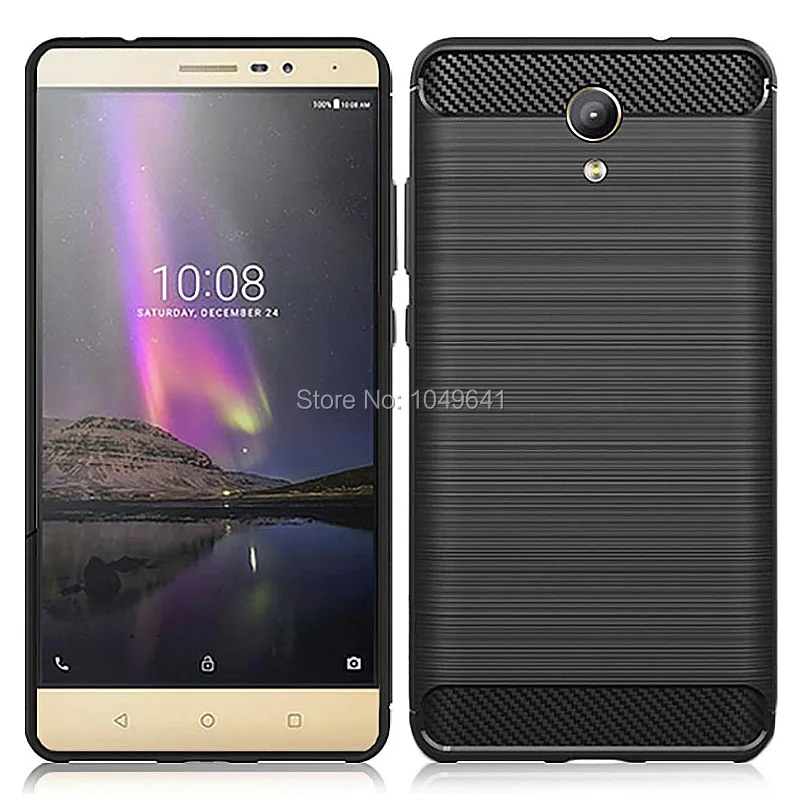 LEN1535B_1_Carbon Fibre Texture TPU Protective Case for Lenovo Phab 2 6.4 inch