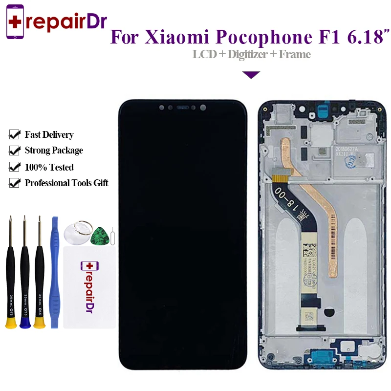 Original New For Xiaomi Pocophone F1 LCD Display Touch Screen Digitizer Assembly With Frame For Xiaomi Pocophone F1 LCD Screen
Original New For Xiaomi Pocophone F1 LCD Display Touch Screen Digitizer Assembly With Frame For Xiaomi Pocophone F1 LCD Screen