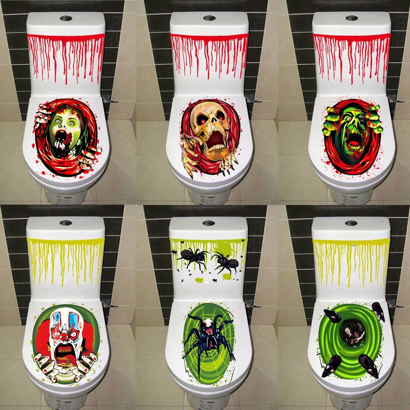 Halloween Toilet Stickers Horror Scary Skeleton Skull Clown Spider Mouse Stickers for Home Decoration Halloween Wall Stickers
Halloween Toilet Stickers Horror Scary Skeleton Skull Clown Spider Mouse Stickers for Home Decoration Halloween Wall Stickers