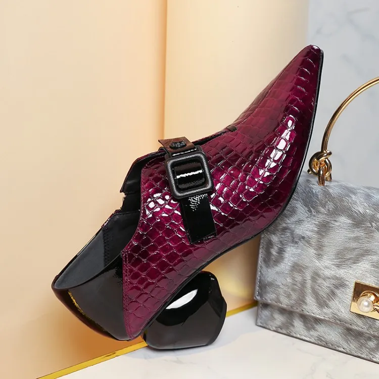 GPOKHDS 2019 women Pumps Patent leather autumn spring Rome style buckle strap wine red color pointed toe high heels shoes 34-42
GPOKHDS 2019 women Pumps Patent leather autumn spring Rome style buckle strap wine red color pointed toe high heels shoes 34-42