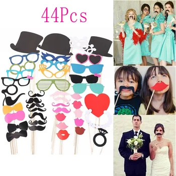 44Pcs DIY Photo Booth Photography Props Mustache Glasses Lips Caps On A Stick for Happy Fun Wedding Birthday Party
44Pcs DIY Photo Booth Photography Props Mustache Glasses Lips Caps On A Stick for Happy Fun Wedding Birthday Party