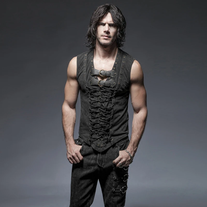 Steampunk Black Fashion Casual Vest Punk Man V-neck Strap Design Slim Sleeve Vest Tops Tanks
Steampunk Black Fashion Casual Vest Punk Man V-neck Strap Design Slim Sleeve Vest Tops Tanks