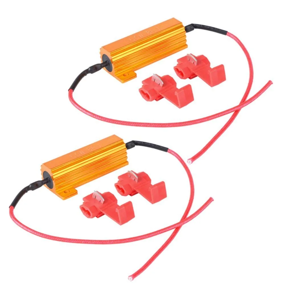 2pcs 50W 6ohm Load Resistors Prevent or Fix Car LED Turn Signal Bulb Hyper Flash Fast Blink or Error Code on Dashboard
2pcs 50W 6ohm Load Resistors Prevent or Fix Car LED Turn Signal Bulb Hyper Flash Fast Blink or Error Code on Dashboard