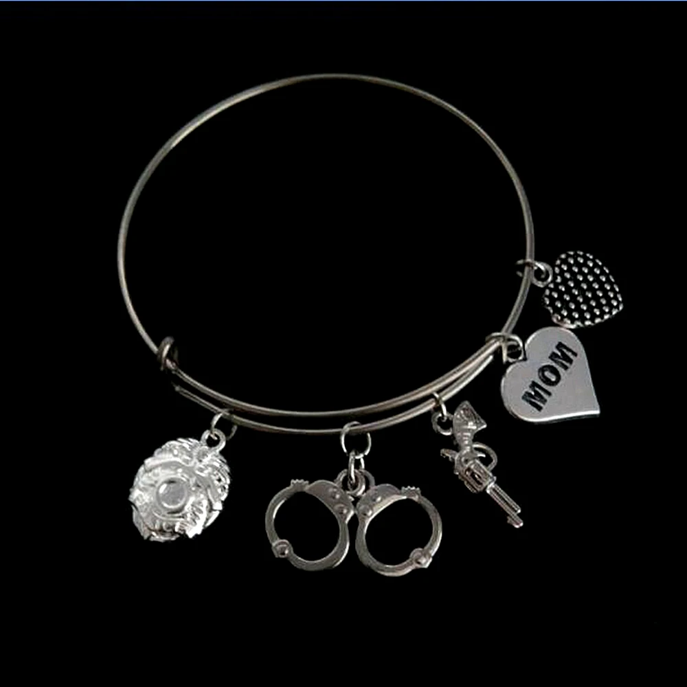 my shape Police Families And Friend Symbol Stainless Steel Adjustable Wire Bangle With Police Handcuffs & Gun Charms
my shape Police Families And Friend Symbol Stainless Steel Adjustable Wire Bangle With Police Handcuffs & Gun Charms