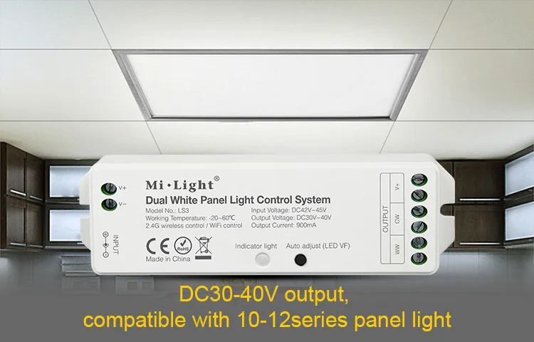 DC42V-45V input LS3 Dual White Panel Light Controller DC30V-40V output 900MA Brightness Color temperature adjustment led Dimmer
DC42V-45V input LS3 Dual White Panel Light Controller DC30V-40V output 900MA Brightness Color temperature adjustment led Dimmer