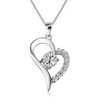 Sterling Silver Pendant for Women Heart Shape Diamond Pendant Necklace Clavicle 16inches with Box Girl Gift
Sterling Silver Pendant for Women Heart Shape Diamond Pendant Necklace Clavicle 16inches with Box Girl Gift
