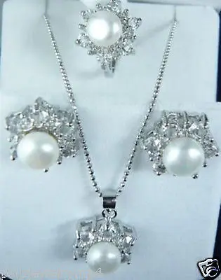 Jewelry white pearl Tibet Silver RingNecklace Earrings set AAA style 100% Natural jade Noble Fine jewe
Jewelry white pearl Tibet Silver RingNecklace Earrings set AAA style 100% Natural jade Noble Fine jewe
