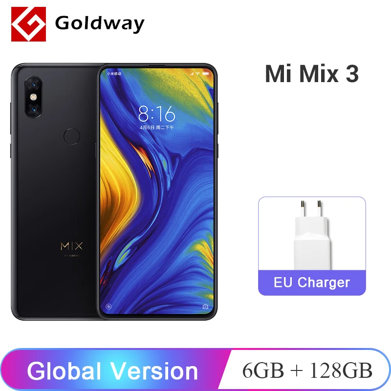 

Global Version Xiaomi Mi Mix 3 6GB RAM 128GB ROM Mobile Phone Snapdragon 845 Octa Core 24MP Camera 6.39" Wireless Charging