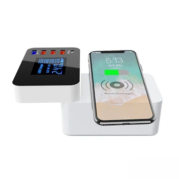 QC3.0 Smart USB Type C Charger Station HUB LED Display Qi Wireless Fast Charging Power Adapter Desktop Strip For iPhone Xs MAX
QC3.0 Smart USB Type C Charger Station HUB LED Display Qi Wireless Fast Charging Power Adapter Desktop Strip For iPhone Xs MAX