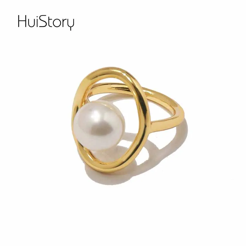 HUISTORY Copper Plated Pearl Openwork Gold Wide Women Ring Fashion Trendy Jewelry Rings For Party
HUISTORY Copper Plated Pearl Openwork Gold Wide Women Ring Fashion Trendy Jewelry Rings For Party