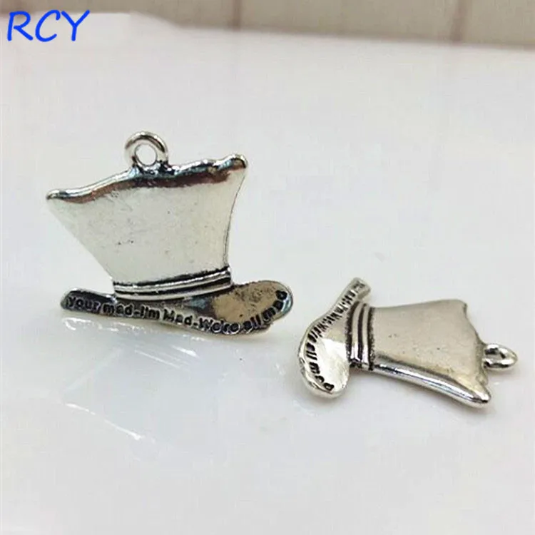 Top Quality 20 Pieces/lot 23mm*30mm antique silver color Your Mad I'm Mad We're All Mad Hat Charm Pendant For Jewelry Making
Top Quality 20 Pieces/lot 23mm*30mm antique silver color Your Mad I'm Mad We're All Mad Hat Charm Pendant For Jewelry Making