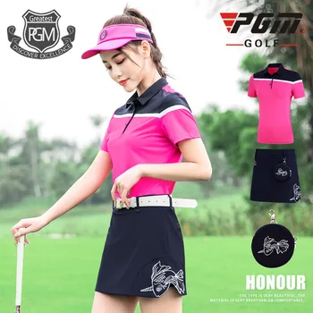 PGM Ladies Patchwork Skirt Set Summer Women Short-sleeved T-shirt Printed Slim Skirt Breathable Golf Sportswear D0776 
PGM Ladies Patchwork Skirt Set Summer Women Short-sleeved T-shirt Printed Slim Skirt Breathable Golf Sportswear D0776