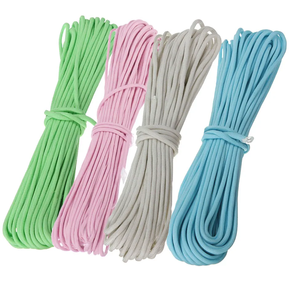 

100FT Glow in the dark 4mm Luminous Paracord 550 Parachute Cord Lanyard Rope 7 Strands Cores cuerda escalada Outdoor Survival