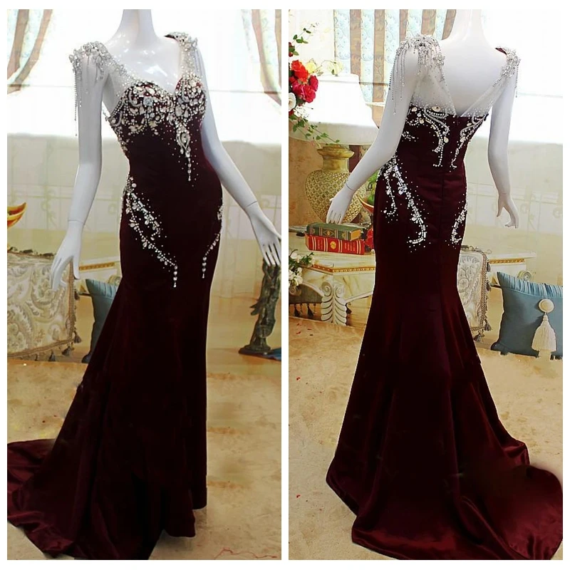 2019 Sheer V-Neck Bling Bling Mermaid Prom Dresses Crystal Beaded Formal Long Women Evening Party Gowns Robe De Fiesta Custom
2019 Sheer V-Neck Bling Bling Mermaid Prom Dresses Crystal Beaded Formal Long Women Evening Party Gowns Robe De Fiesta Custom