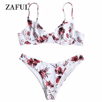 ZAFUL Push Up Bikini Flowers Pattern Swimwear Women Swimsuit Thong Biquni Sexy Spaghetti Straps Low Waist Underwire Bathing Suit
ZAFUL Push Up Bikini Flowers Pattern Swimwear Women Swimsuit Thong Biquni Sexy Spaghetti Straps Low Waist Underwire Bathing Suit