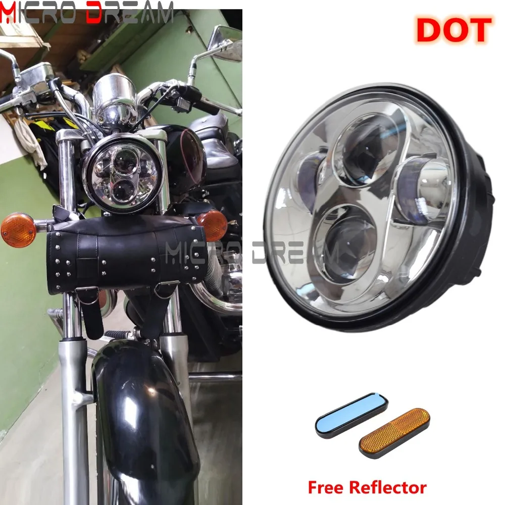 Мотоцикл 7 ''светодиодные фары DRL Передняя фара проектор Освещение для Harley