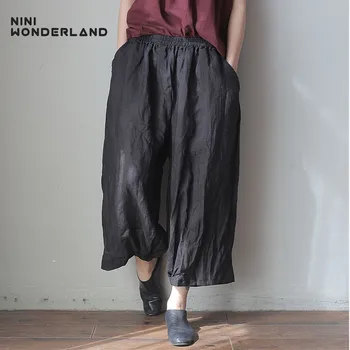 NINI WONDERLAND Summer Ramie Pants 2020 Women Loose Harem Pants Elastic Waist Solid Color Calf Length Trousers Mori Girl Style
NINI WONDERLAND Summer Ramie Pants 2020 Women Loose Harem Pants Elastic Waist Solid Color Calf Length Trousers Mori Girl Style