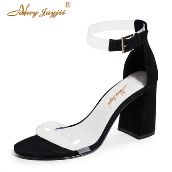 Black PVC Ankle-Warp 2019 Summer Ladies Sandals Buckle Strap Solid Sweet Square Heel Work Party Shoes Woman Fashion
Black PVC Ankle-Warp 2019 Summer Ladies Sandals Buckle Strap Solid Sweet Square Heel Work Party Shoes Woman Fashion